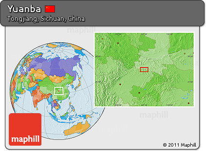 Political Location Map of Yuanba