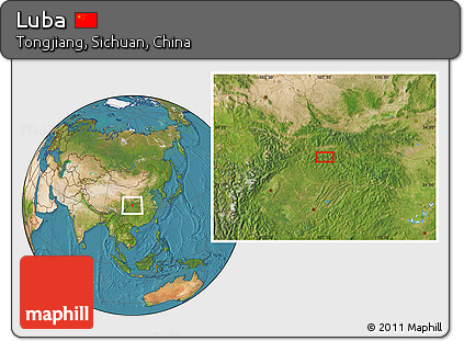 Satellite Location Map of Luba