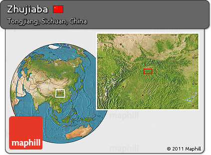 Satellite Location Map of Zhujiaba