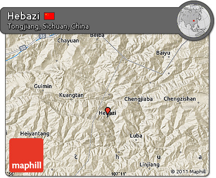 Shaded Relief Map of Hebazi