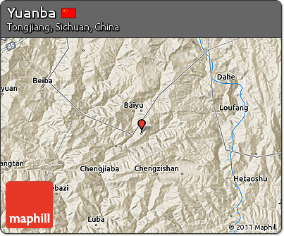 Shaded Relief Map of Yuanba