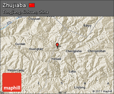 Shaded Relief Map of Zhujiaba