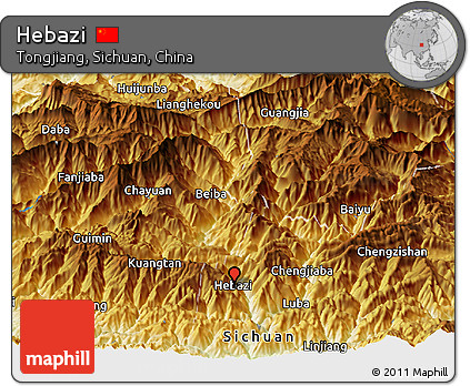 Physical Panoramic Map of Hebazi