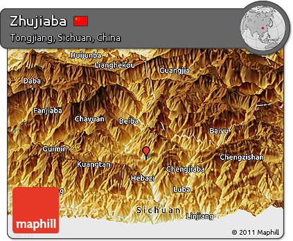 Physical Panoramic Map of Zhujiaba