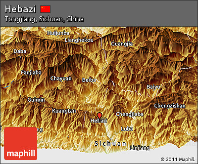 Physical Panoramic Map of Hebazi
