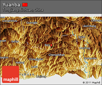 Physical Panoramic Map of Yuanba