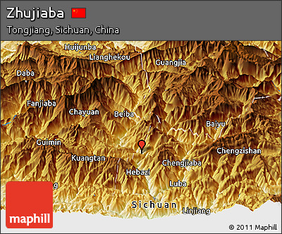 Physical Panoramic Map of Zhujiaba
