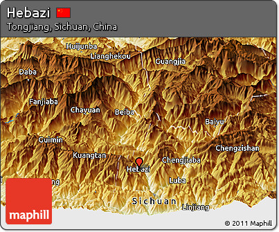 Physical Panoramic Map of Hebazi