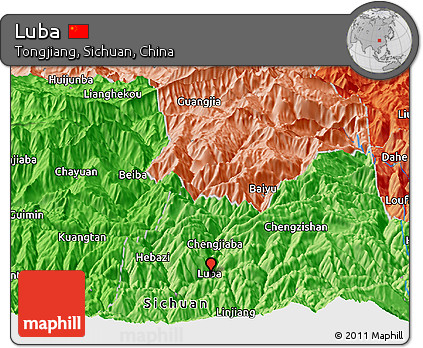 Political Panoramic Map of Luba