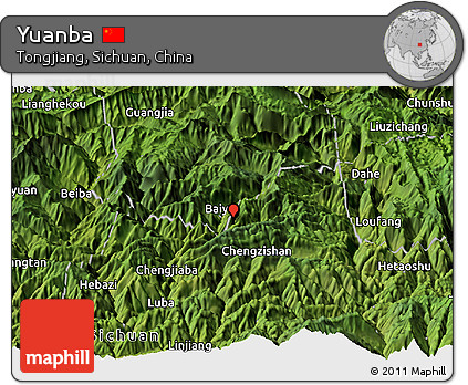Satellite Panoramic Map of Yuanba