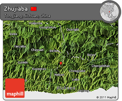 Satellite Panoramic Map of Zhujiaba