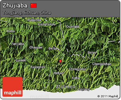 Satellite Panoramic Map of Zhujiaba