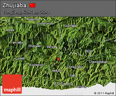 Satellite Panoramic Map of Zhujiaba