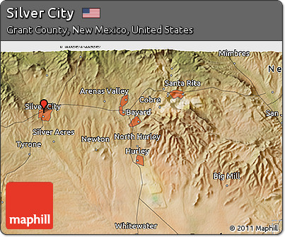 Satellite 3D Map of Silver City