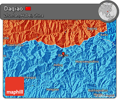 Political 3D Map of Daqiao