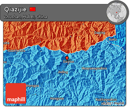 Political 3D Map of Qiazijie