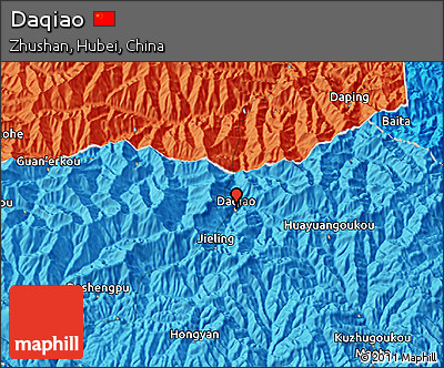 Political 3D Map of Daqiao