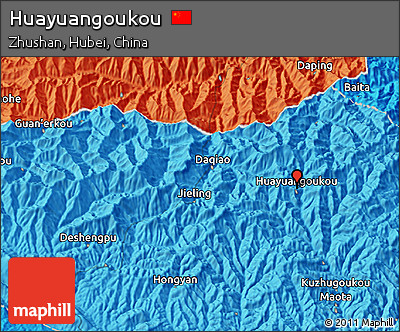 Political 3D Map of Huayuangoukou