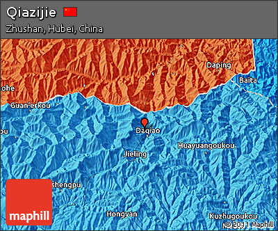 Political 3D Map of Qiazijie