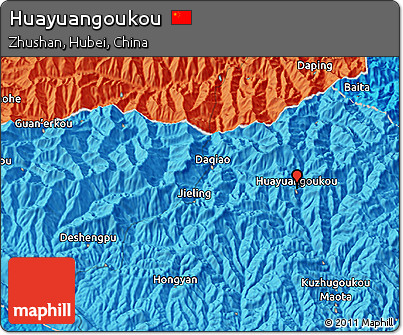 Political 3D Map of Huayuangoukou