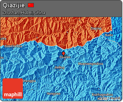 Political 3D Map of Qiazijie