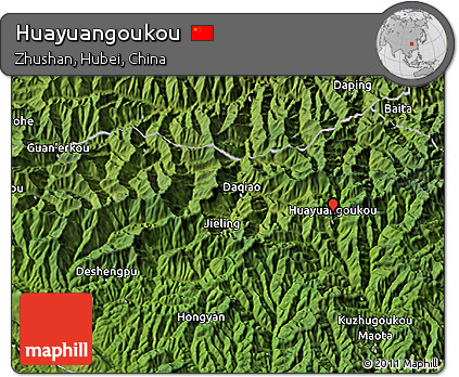 Satellite 3D Map of Huayuangoukou