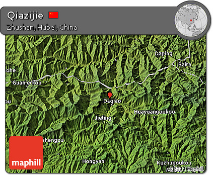 Satellite 3D Map of Qiazijie