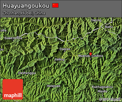 Satellite 3D Map of Huayuangoukou