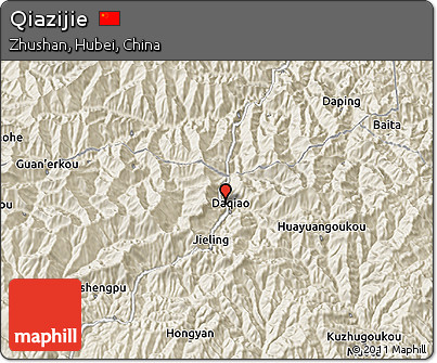 Shaded Relief 3D Map of Qiazijie