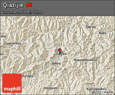 Shaded Relief 3D Map of Qiazijie