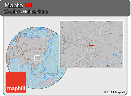 Gray Location Map of Maota, hill shading