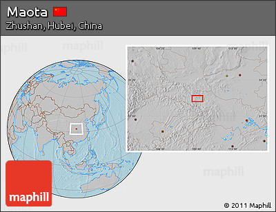 Gray Location Map of Maota, hill shading