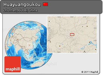 Shaded Relief Location Map of Huayuangoukou