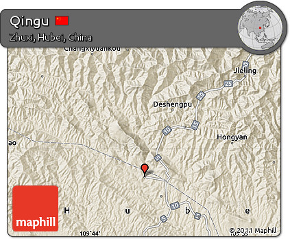 Shaded Relief Map of Qingu