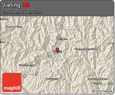 Shaded Relief Map of Jieling