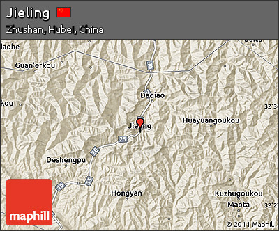 Shaded Relief Map of Jieling
