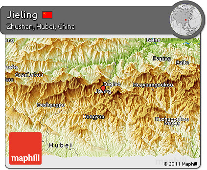 Physical Panoramic Map of Jieling
