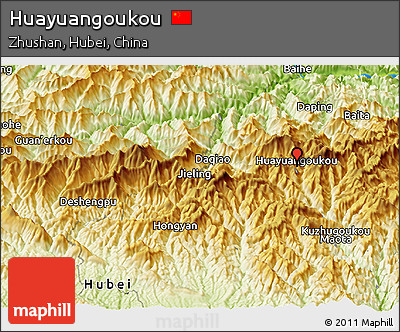 Physical Panoramic Map of Huayuangoukou