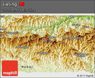 Physical Panoramic Map of Jieling