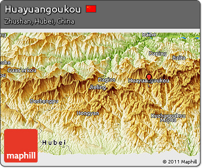 Physical Panoramic Map of Huayuangoukou