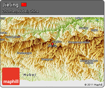 Physical Panoramic Map of Jieling