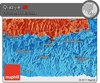 Political Panoramic Map of Qiazijie