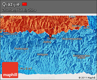 Political Panoramic Map of Qiazijie