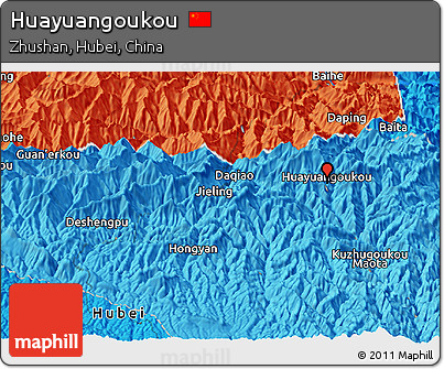 Political Panoramic Map of Huayuangoukou