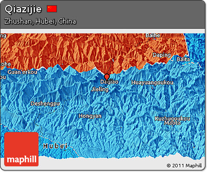 Political Panoramic Map of Qiazijie