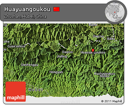 Satellite Panoramic Map of Huayuangoukou
