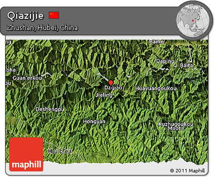 Satellite Panoramic Map of Qiazijie