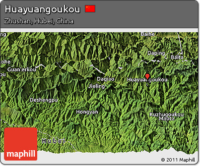 Satellite Panoramic Map of Huayuangoukou
