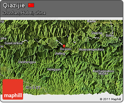 Satellite Panoramic Map of Qiazijie