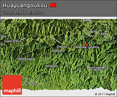 Satellite Panoramic Map of Huayuangoukou